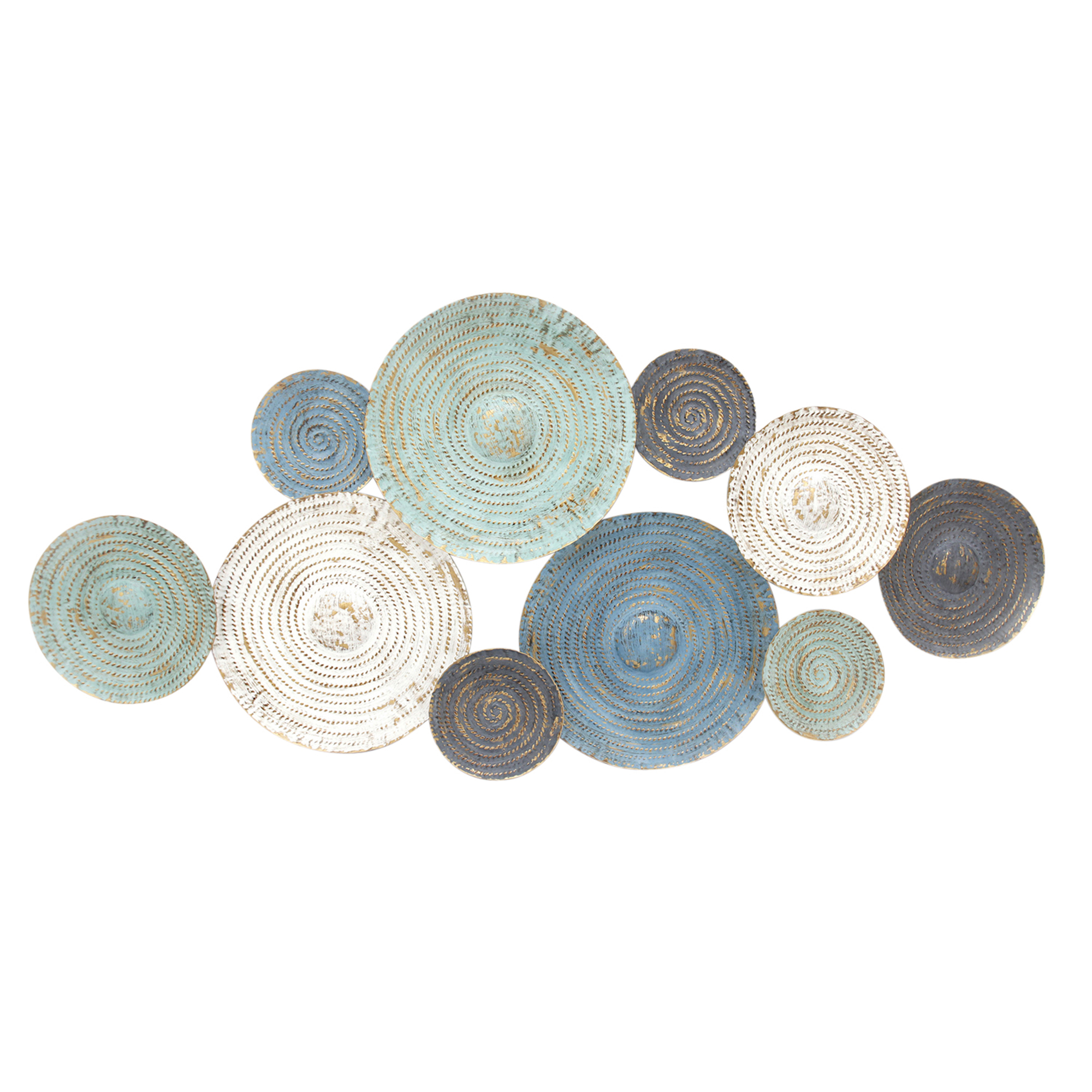 SAGEBROOK Home Multi Blue Circles Wall Sculpture 13698 for sale online